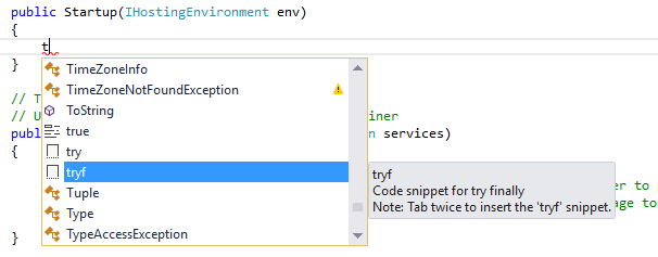 Development tip: Use Visual Studio Code Snippets